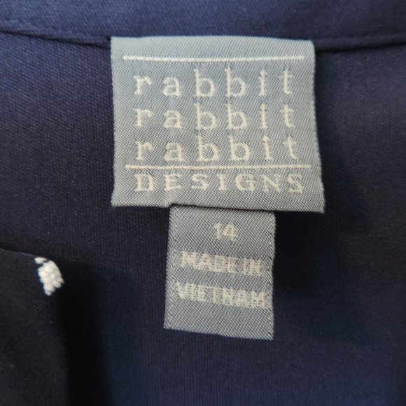 Rabbit Designs Size 14 Navy Blue Floral Dress - Picture 3 of 3